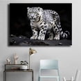 thumbnail image 5 of Mudket Framed Snow Leopard Canvas Wall Art, Black and White Animal Print Wall Decor for Men Living Room, Trendy Leopard Wall Art, Ready to Hang - 12"L x 8"W, 5 of 10