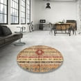 thumbnail image 3 of Ahgly Company Indoor Round Abstract Chestnut Red Abstract Area Rugs, 3' Round, 3 of 6