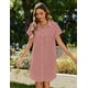 thumbnail image 3 of Vestido Zeagoo de lino de algodón con cuello en V y manga corta, 3 of 6