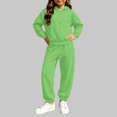 thumbnail image 4 of VIPOIN Kids Full Zip Up Fleece Hoodie and Jogger Pants Set, Cozy Solid Color Tracksuit for Daily Wear, 4 of 7