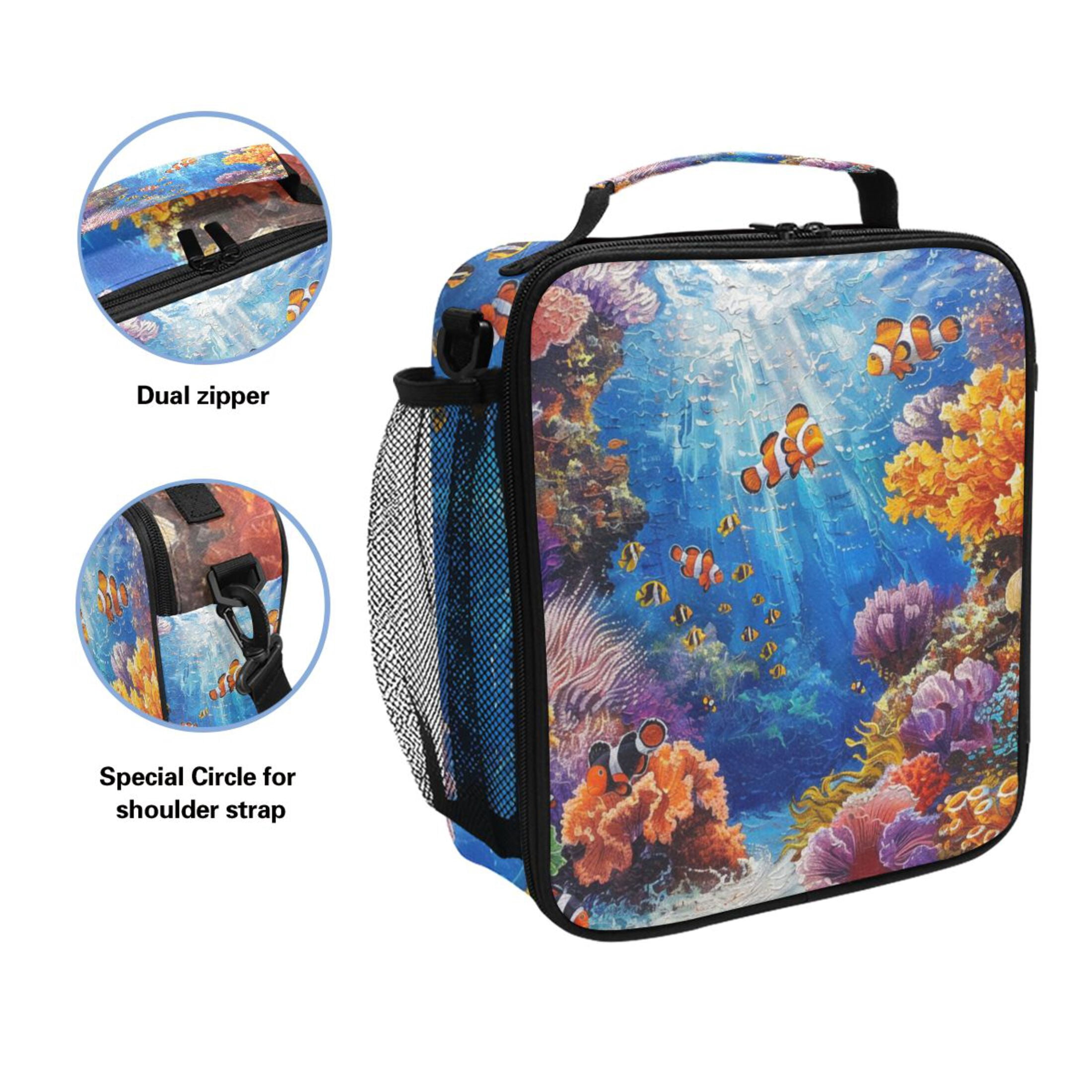 ALAZA Clownfish Corals in Ocean Lunch Box Insulated Lunch Bag Reusable Thermal Cooler Tote School Picnic