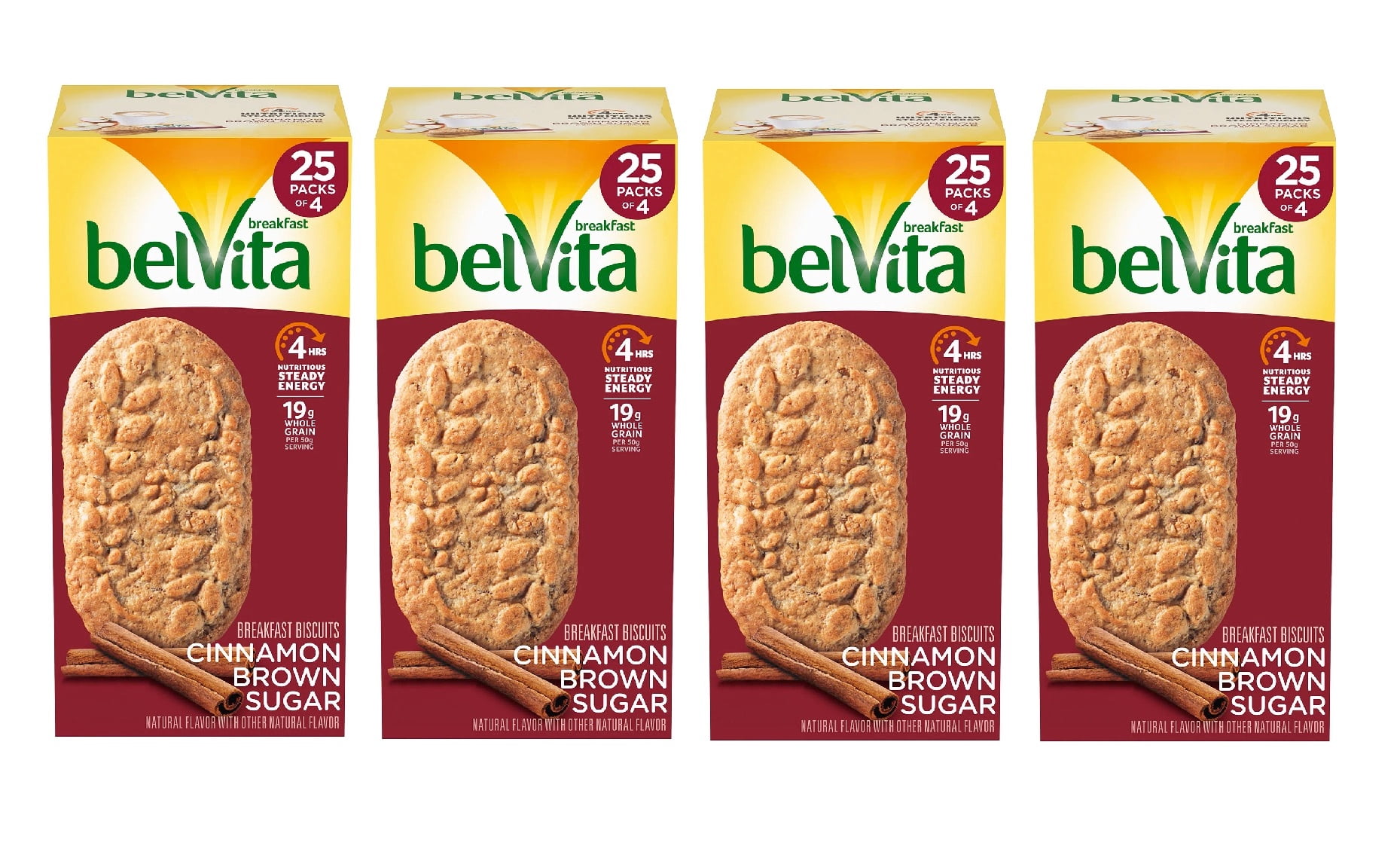 belVita Cinnamon Brown Sugar Breakfast Biscuits (25 pk.) 4PK