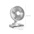 thumbnail image 2 of Portable USB Moving Head Fan with Clock, Quiet Oscillating Desktop Fan for Home, Office, Travel - Compact, Multi-Functional, Stylish, Convenient Cooling Solution, 2 of 5