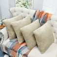 thumbnail image 2 of Home Soft Things Faux Fur Throw Pillow Cover 4 Piece Set-Oatmeal - 20" x 20", 2 of 9
