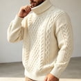 thumbnail image 6 of qelini Fleece Lined Sweaters for Men Big and Tall Long Sleeve Turtleneck Sweater Solid Shirt for Outdoor, 6 of 8