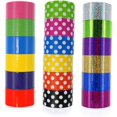 thumbnail image 1 of GiftExpress 18 cintas adhesivas de colores surtidos, cintas adhesivas holográficas de lunares, cintas multiusos de colores brillantes para hacerlo usted mismo, arte en casa, escuela, oficina. Rollo de, 1 of 1