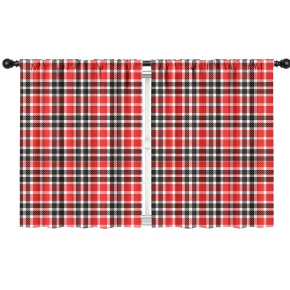 Blackout Kids Curtains,Red Black White Checkerboard Checkered Pattern Childrens Insulated Curtains Set Of 2,Bedroom Essentials,Toddler Room Decor 42"x54"