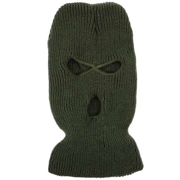 LOLIPPYY Dark Green Winter Ski Mask Knitted with 3 Holes for Face and Head Coverage