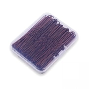 EXLEAF 2.8 Inch U Shaped Hair Pins for Women Girls,Long Hair Pin Bobby Pin for Secure Bun Hairstyles,100 Count (Brown)