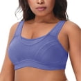 thumbnail image 3 of Deyllo Women Plus Size Sport Bras Full Coverage No Underwire Wireless Comfort Everyday Purple Bra Clothes Size 48B, 3 of 10