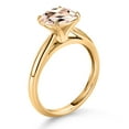 thumbnail image 3 of Gem Stone King 10K Yellow Gold Peach Morganite Solitaire Engagement Ring for Women (1.88 Cttw, Cushion 8MM, Gemstone October Birthstone, Available in Size 5, 6, 7, 8, 9), 3 of 4