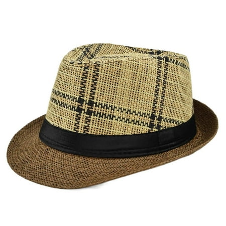 56-58cm hat circumference men's and women's straw hats, short-brimmed hats,  summer retro jazz hats, sunscreen hats 