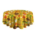 thumbnail image 5 of Cute Hedgehogs Animals Pattern Round Tablecloth 60"x60",Wrinkle Wipeable Table Cloth for Kitchen Dining Room Picnic Patio Party, 5 of 6