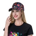 thumbnail image 5 of Rateoe Dancing Skeletons Floral Garden Pattern Baseball Cap Outdoor Cap Mountain Dad Hat - Unstructured Soft Cotton Cap-Adjustable UV Protection Cap, 5 of 6