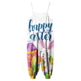 thumbnail image 4 of Staki Girl Overalls Toddler Baby Girl Easter Outfit Rabbit Sleeveless Romper Jumpsuit Overalls Bunny Pants Leggings 1-10Y(White,1-2 Years), 4 of 6
