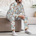 thumbnail image 5 of Salouo Ragonfly And Ladybug Print Button-Front Long Sleeve Pajama Set for Men, Soft 2Pjs Men's Long Sleeve Sleepwear -Medium, 5 of 7