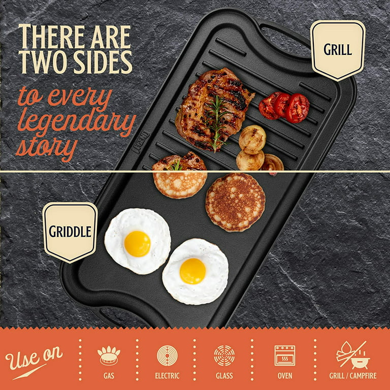  Legend Cast Iron Griddle for Gas Stovetop with Easy