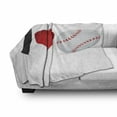 thumbnail image 2 of Sports Soft Flannel Fleece Throw Blanket, I Love Baseball Heart with Baseball Ball Passion Valentine Leisure Time Joy, Cozy Plush for Indoor and Outdoor Use, 50" x 60", Red Black White, by Ambesonne, 2 of 5