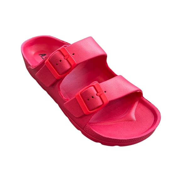 Andrew By Andrew Stevens Comfort Slides Double Buckle Adjustable Scooby Flat Sandals