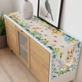thumbnail image 4 of Happy Easter Bunny Table Runner - 60 Inch Long, Kitchen Dining Table Runner Dresser Scarves, Spring Floral Burlap Blue Plaid Farmhouse Decor for Coffee Tables Wedding Party Banquet, 4 of 8