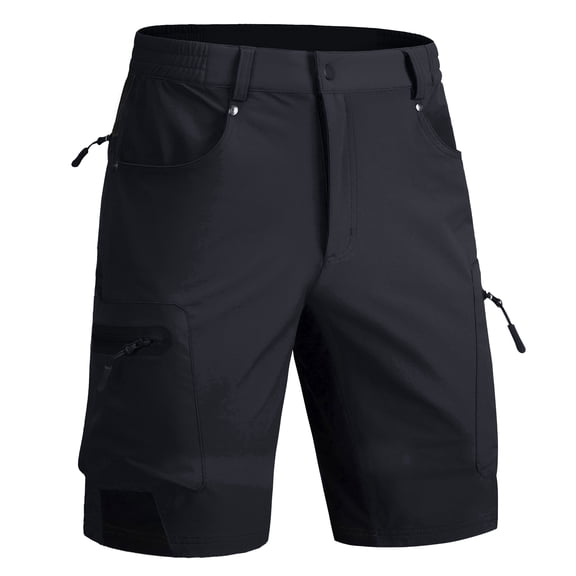 TACVASEN Mens Quick Dry Water Resistant Outdoor Golf Hiking Shorts Lightweight Breathable Strech Ripstop Cargo Work Shorts with Multi-Pockets, Black, 40