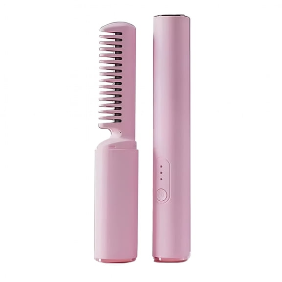 ACDANC 2 in 1 Wireless Hair Hot Comb Cordless Hair Straightening Comb Portable Straightener Brush