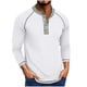 thumbnail image 2 of Blusas y camisas de manga larga y cuello redondo para hombre, color liso, informal, con botones, cárdigan de media manga, top de cuello redondo para hombre, blusas de poliéster para hombre, 2 of 7