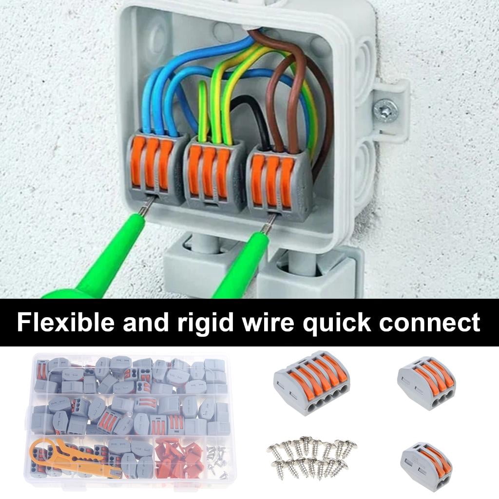 Splicing Connector Assortment Multifunctional Wire Splices Connector Set Compact Electrical Wire Connector set 120pcs