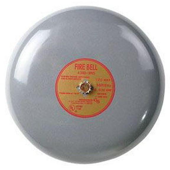 Edwards Signaling Fire Bell,Gray,8 In.,20 to 24V 439D-8AW