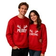 thumbnail image 3 of Matching Christmas Couples Sweatshirts Merry Christmas Letter Printing Long Sleeve Shirts Crewneck Pullover Winter Fleece Sweaters Xmas Funny Holiday Sweatshirts Gifts(Women), 3 of 6