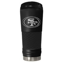San Francisco 49Ers 24 ounce vacuum insulated stainless steel tumbler in black powder coat and laser etched team logo