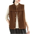 thumbnail image 2 of YUNAFFT Corduroy Vest for Women Sleeveless Button Front Casual Layering Piece for Spring, 2 of 5