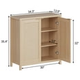 thumbnail image 3 of Freestanding Rattan Storage Cabinet with Doors & Adjustable Shelves, Accent Floor Storage Cabinet, Modern Sideboard Buffet Cabinet for Living Room, Dining Room, Kitchen, 3 of 8