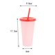thumbnail image 4 of Copas de cambio de color Tumblers con tapas y s - 5 paquetes de plástico reutilizable tumblers de agua fría tazas de café para adultos ni Rosa Sunnimix taza de café, 4 of 8