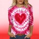 thumbnail image 5 of Mujeres Tres Cuartos de Manga Tops Impreso Cuello Redondo Blusa, Suelto Casual Camiseta Suéter para la Primavera, 5 of 5