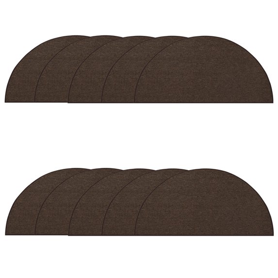 Furnish My Place Modern Indoor/Outdoor Commercial Solid Chocolate Rug, Modern Area Rug, Baby Nursery Mat, Pet-Friendly Carpet for Living Room, Playroom, Made in USA, 18" x 36" Half Round - Set of 10