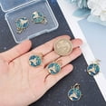 thumbnail image 3 of 1 Box 6Pcs Deer Head Charms 18K Gold Plated Enamel Elk Charms with Cubic Zirconia and Jump Ring for Christmas Bracelets Necklace Jewelry Making, 3 of 9