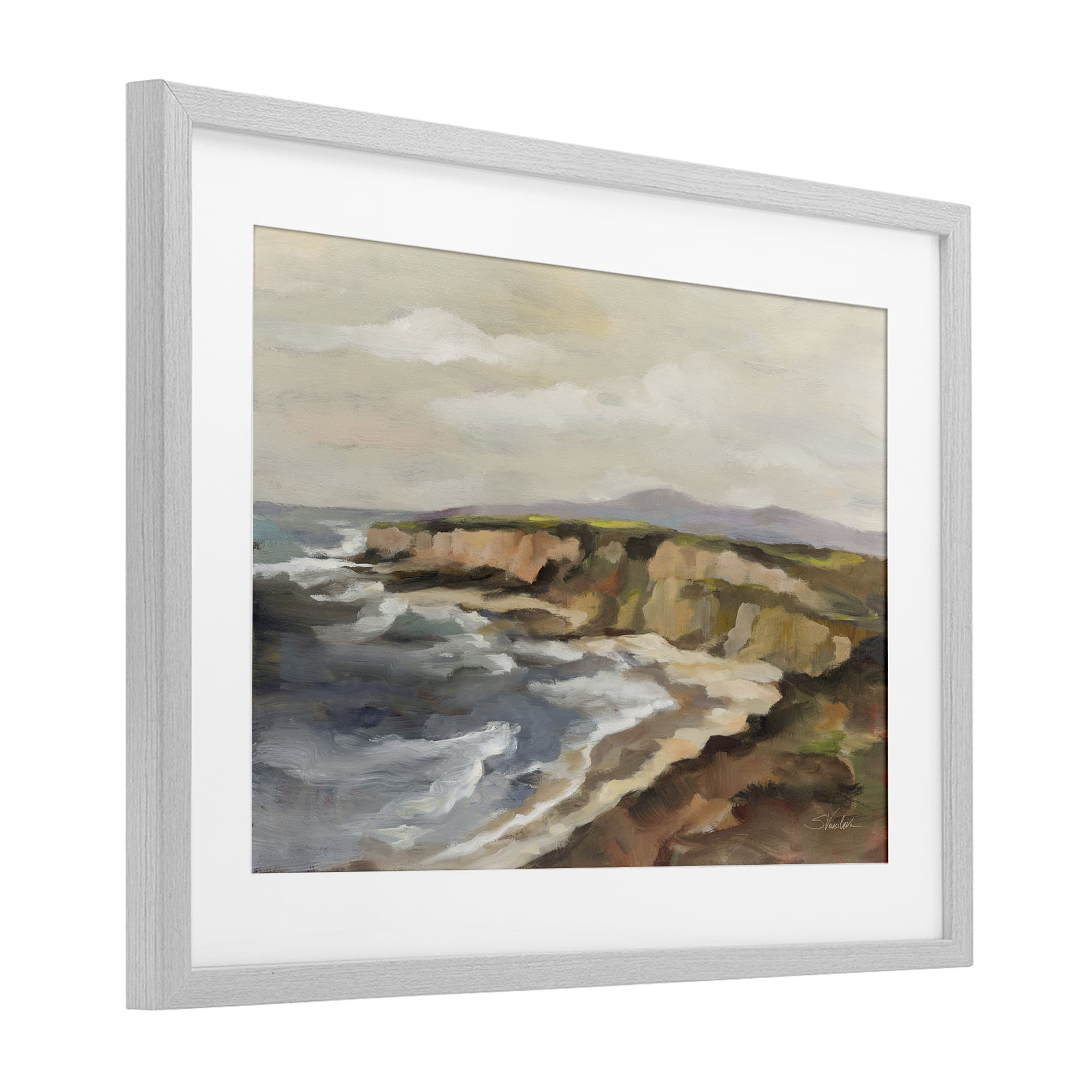 Stupell Industries Rocky Coast Expression Gray Framed Print Under Glass, design by Silvia Vassileva