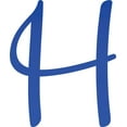 thumbnail image 1 of Acrylic Sign Letters,Wedding H Script, 2'' Tall Transparent Dark Blue Alphabet, 1 of 5