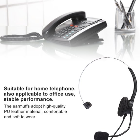 ESTINK Headphone,Telephone Monaural Headset Landline Phone Headphone With Microphone For Home Use,Telephone Headset