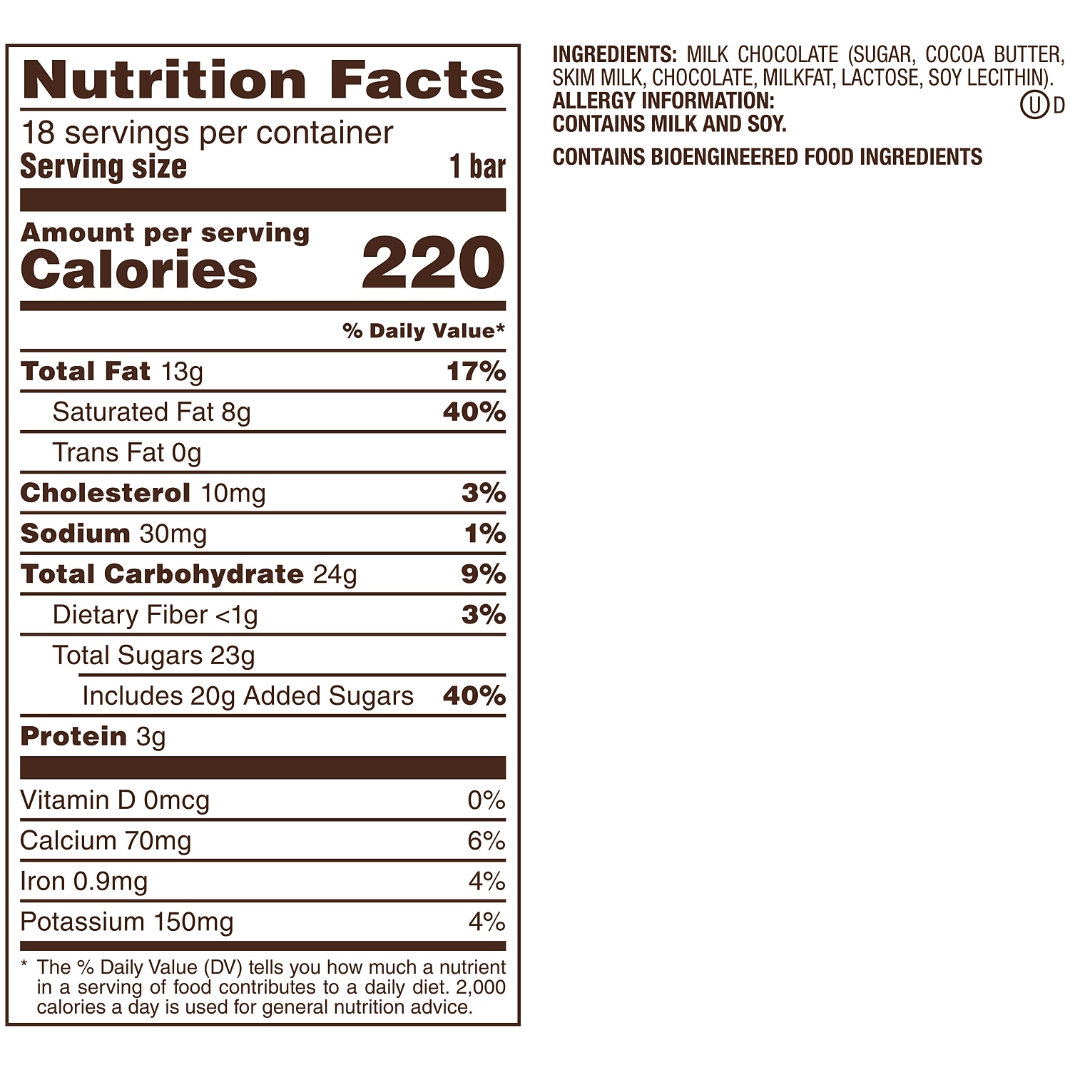 Dove Milk Chocolate Candy Bar 1.44 oz. 18 (209-00468)