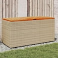 thumbnail image 1 of vidaXL Garden Storage Box Beige 110x50x54 cm Poly Rattan Acacia Wood, 1 of 5