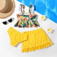thumbnail image 2 of PatPat 3pcs Kid Girl Floral Print Ruffled Swimsuit, 2 of 4