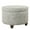 Gray and Cream, variant on Paisley Pattern Fabric Upholstered Wooden Ottoman with Hidden Storage, Multicolor