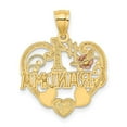 thumbnail image 3 of 14k Two-tone with White Rhodium #1 GRANDMA Heart Pendant, 3 of 4
