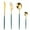 Green, variant on Eqslft Blue Handle Flatware Gold Silverware Set 304 Stainless Steel Flatware Cutlery Set,4-Piece Adaline Royal Modern Satin Finish, Birthday Wedding Gift