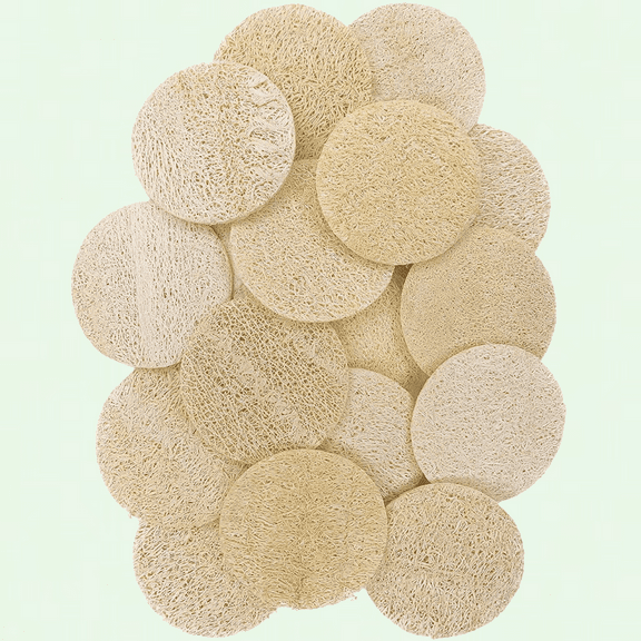 18 pcs Natural Exfoliating Face Pad Loofah Sponge Facial Brush - Pack of 18
