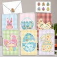 thumbnail image 7 of LGHDIWN 12 Pack Easter Greeting Cards Set with Envelopes & Stickers - Happy Easter Bunny Egg Blank Cards for Classroom Exchange, Spring Holiday Party Favors, 7 of 7