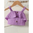 thumbnail image 4 of Bagilaanoe 2pcs Little Girl Shorts Set Toddler Sleeveless Ruffled Cami Tops + Shorts with Belt 18M 24M 3T 4T 5T 6T Kids Casual Summer Clothes, 4 of 9