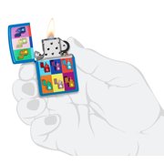 Zippo Pop Art Design Sky Blue Matte Pocket Lighter